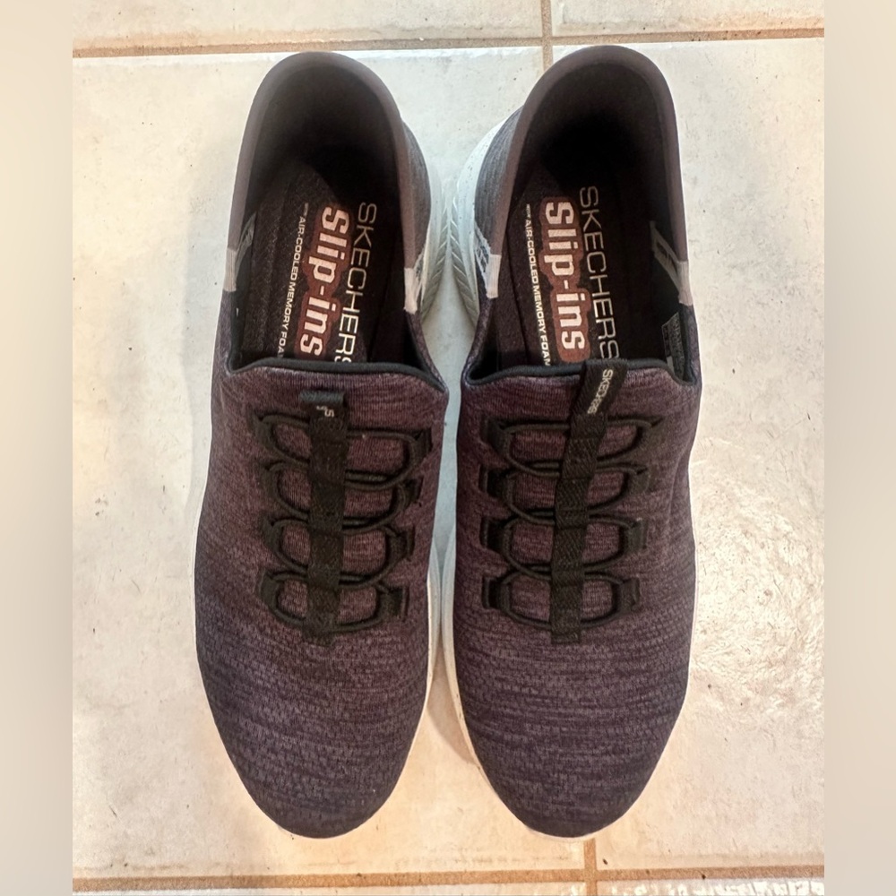 Skechers Slip-Ins Knit Slip-On Sneakers - Gray size 9 1/2